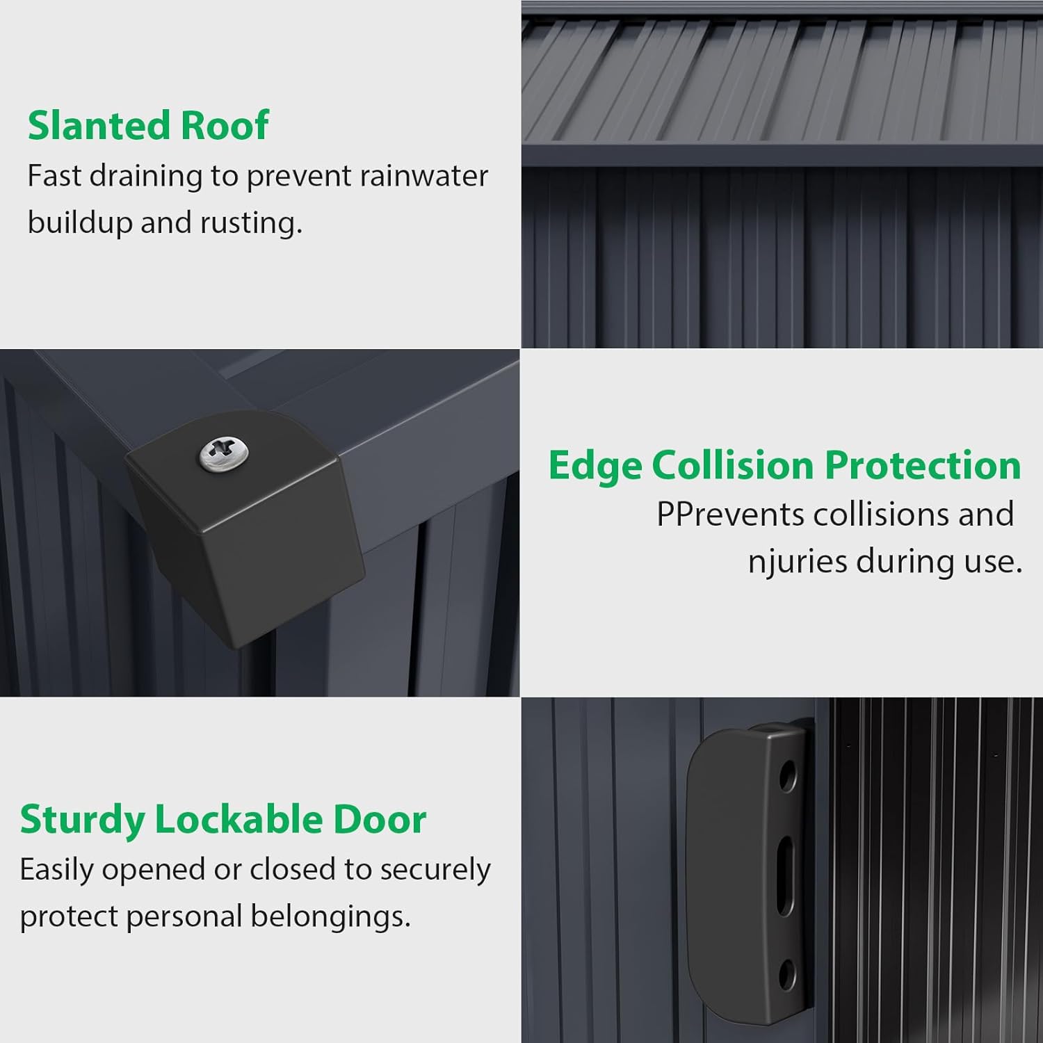 Garvee 10'x12' Outdoor Steel Storage Shed with Sloped Roof, Enhanced Frame, Gable Ventilation, Corrosion Resistant, Lockable, Multiple Sizes, Garden & Patio