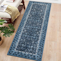 Garvee Washable Runner Rug Blue 2x6 Rug for Hallway Laundry Room Kitchen Entryway Bathroom Non Slip Rug Runners with Rubber Backing,Non Skid Stain-Resistant Non Shedding Runners