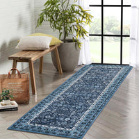 Garvee Washable Runner Rug Blue 2x6 Rug for Hallway Laundry Room Kitchen Entryway Bathroom Non Slip Rug Runners with Rubber Backing,Non Skid Stain-Resistant Non Shedding Runners