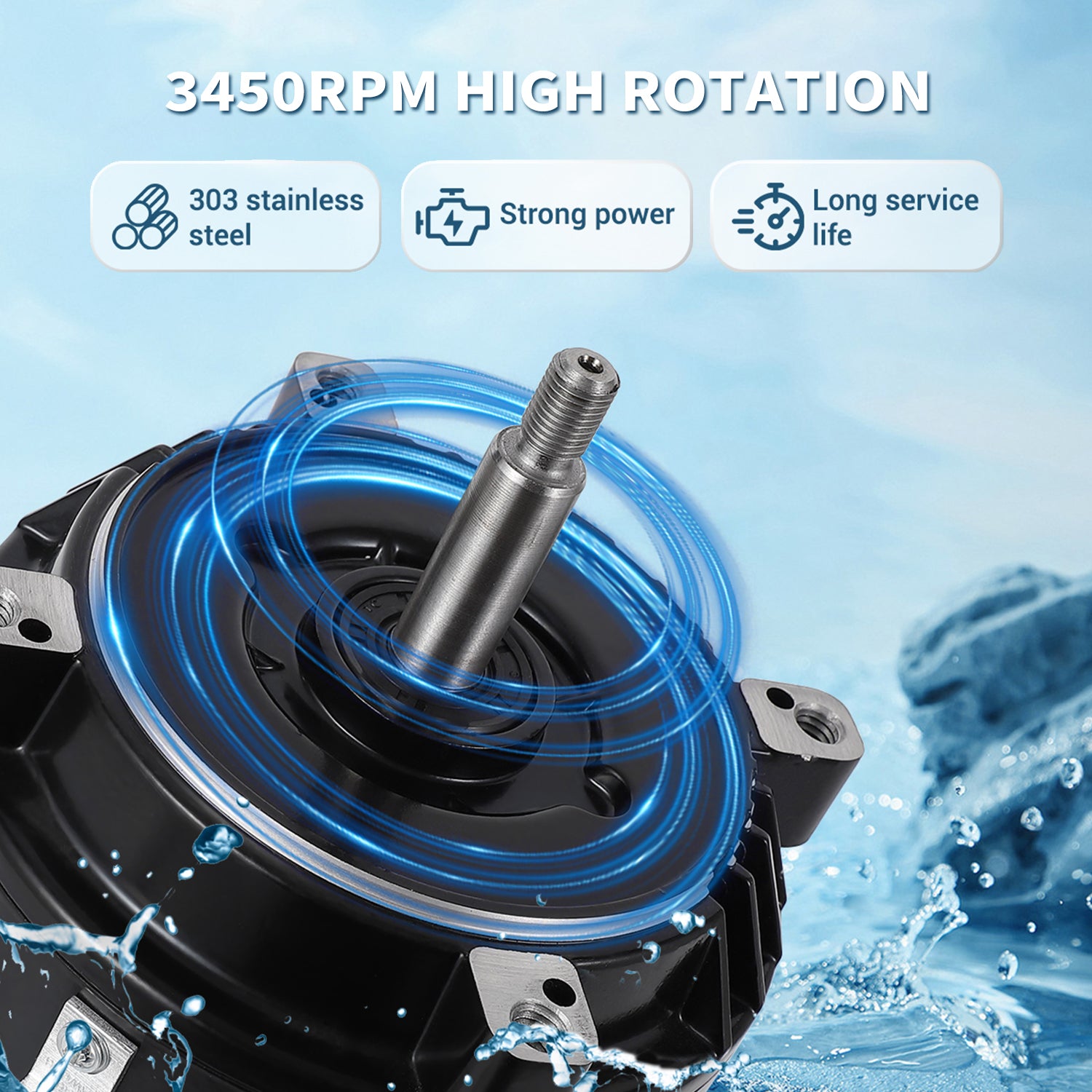 Garvee 1HP Pool Pump Motor Replacement, 115/230V Single Speed, 56Y Frame Threaded Shaft, Compatible with Hayward, Century, AO Smith, B2852/B2853