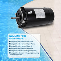 Garvee 1HP Pool Pump Motor Replacement, 115/230V Single Speed, 56Y Frame Threaded Shaft, Compatible with Hayward, Century, AO Smith, B2852/B2853