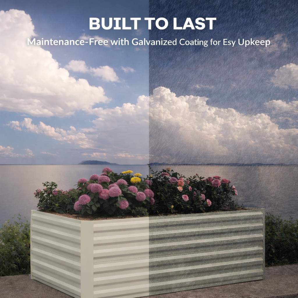 Garvee 2 Pcs 8' X 4' X 2' Galvanized Metal Raised Garden Bed - Deep Root Planter for Vegetables, Flowers, and Herbs - Large Outdoor Planter Box Kit