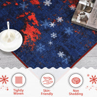 Garvee Christmas Area Rug 4x6 Rug Washable Rug Snowflake Holiday Decor Xmas Modern Small Rug Artistic Entryway Rug Non Slip Carpet Soft Low Pile Accent Rugs for Nursery Living Room 4'x6' Red&Blue