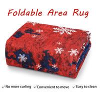 Garvee Christmas Door Mat 2x3 Mat Xmas Bath Mat Non-Slip Kithcen Rug Washable Entryway Rug Small Abstract Carpet Winter Doormat Rubber Back Snowflake Doormats for Indoor Outdoor 2'x3' Red&Blue