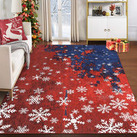 Garvee Washable Rug 8x10 Area Rug for Bedroom Modern Christmas Rug Snowflake Living Room Rug Non Slip Carpet Soft Stain Resistant Large Area Rug for Holiday Dining Room Classroom 8'x10' Red&Blue