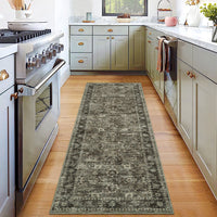Garvee Hallway Rugs, Machine Washable Traditional Rug, Non Slip Floor Carpet, Low Pile Soft Printed Vintage Rug for Home Decor Entryway Bed Room Laundry Room Indoor