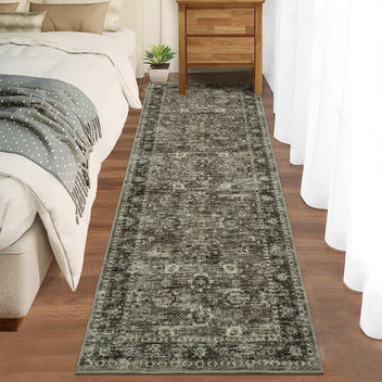 Garvee Hallway Rugs, Machine Washable Traditional Rug, Non Slip Floor Carpet, Low Pile Soft Printed Vintage Rug for Home Decor Entryway Bed Room Laundry Room Indoor
