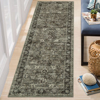 Garvee Hallway Rugs, Machine Washable Traditional Rug, Non Slip Floor Carpet, Low Pile Soft Printed Vintage Rug for Home Decor Entryway Bed Room Laundry Room Indoor