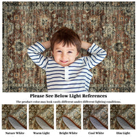 Garvee Hallway Rugs, Machine Washable Traditional Rug, Non Slip Floor Carpet, Low Pile Soft Printed Vintage Rug for Home Decor Entryway Bed Room Laundry Room Indoor