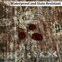 Garvee Hallway Rugs, Machine Washable Traditional Rug, Non Slip Floor Carpet, Low Pile Soft Printed Vintage Rug for Home Decor Entryway Bed Room Laundry Room Indoor