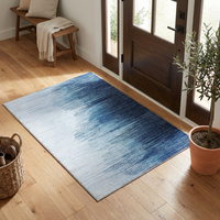 Garvee 2' x 3' Ombre Abstract Area Rug, Washable Non-Slip Low-Pile Rug for Entryway, Bedroom & Kitchen, Blue Gradient