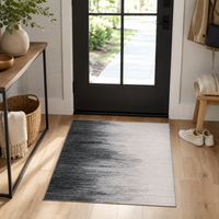 Garvee 2' x 3' Ombre Abstract Area Rug, Washable Non-Slip Low-Pile Rug for Entryway, Bedroom & Kitchen, Gray Gradient