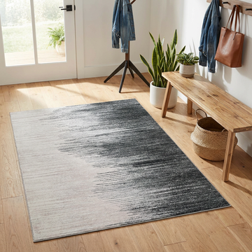 Garvee 2' x 3' Ombre Abstract Area Rug, Washable Non-Slip Low-Pile Rug for Entryway, Bedroom & Kitchen, Gray Gradient