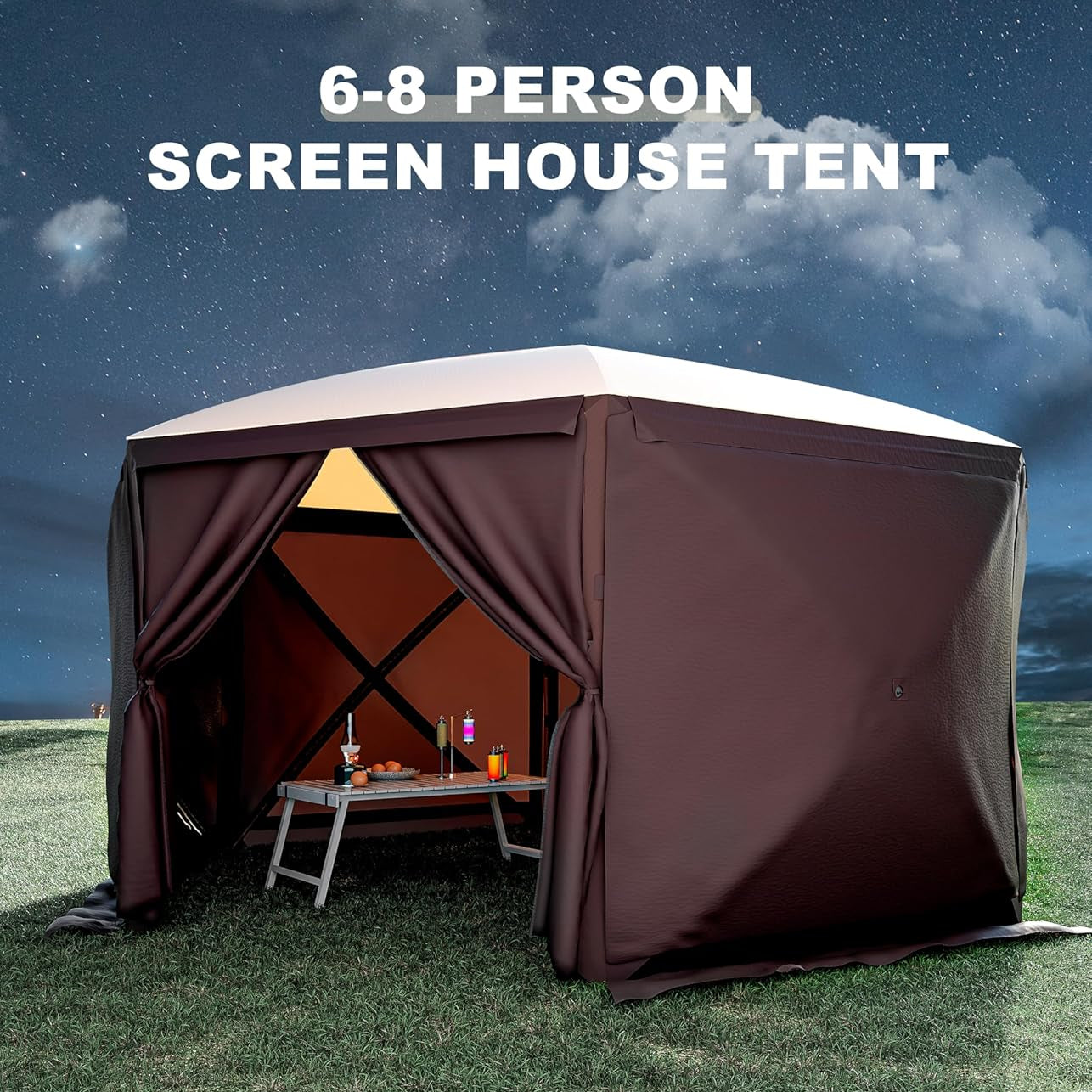 Garvee 12x12 ft Portable Hexagon Pop-Up Gazebo with 6-Sided Canopy - 210D Oxford Fabric Outdoor Shelter for Patio, Backyard & Lawn