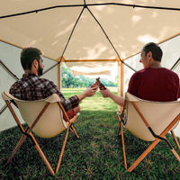 Garvee 10'x10' Pentagonal Pop-Up Screen Tent with 5-Sided Canopy - Outdoor Camping Tent for Patio, Backyard & Lawn, 210D Oxford Fabric