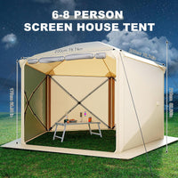Garvee 10'x10' Pentagonal Pop-Up Screen Tent with 5-Sided Canopy - Outdoor Camping Tent for Patio, Backyard & Lawn, 210D Oxford Fabric