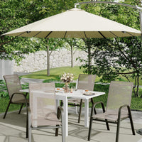 Garvee Patio Stackable Chairs Set of 4 - Outdoor Metal Frame Dining Chairs with Breathable Textilene Fabric for Patio, Deck, Backyard, Brown