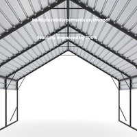 Garvee 20'x20'x13' Metal Carport Heavy Duty Steel Frame, Snow Load 14,000 lbs, 27 Gauge Sheet Metal Roof, Rust-Resistant Coating, Easy Assembly, Permanent Shelter for Boats & Trucks