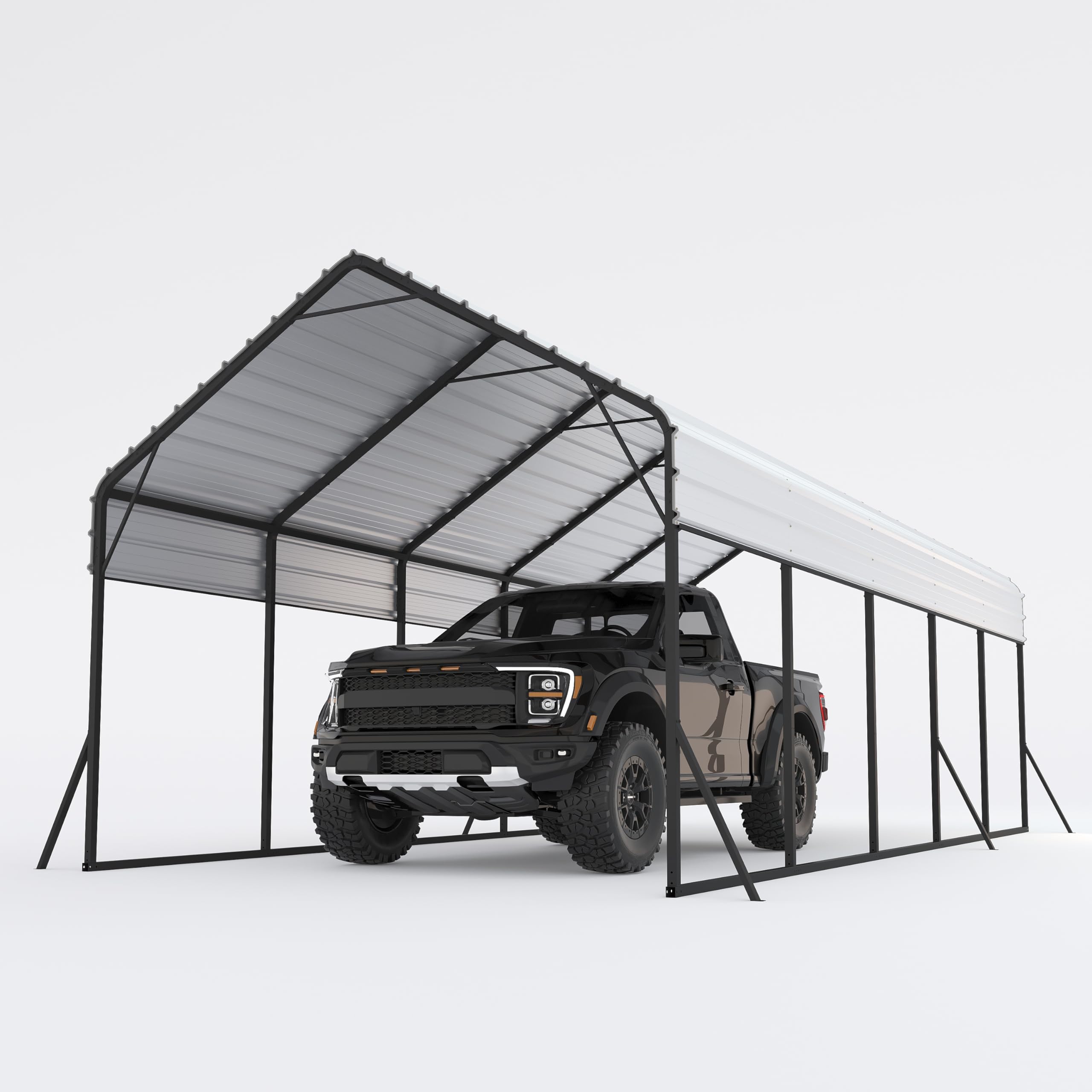 Garvee Heavy Duty Carport 13x26 Oversized Metal Shelter Galvanized