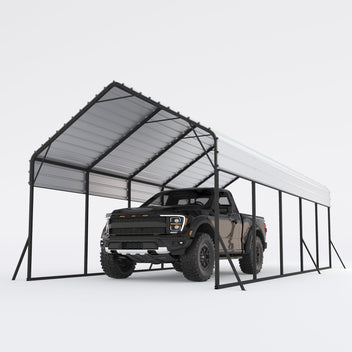 Garvee Heavy Duty Carport 13x26 Oversized Metal Shelter Galvanized Steel Frame & Roof Wind & Snow Resistant Outdoor Garage for Boats SUVs Trucks