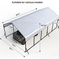Garvee Heavy Duty Carport 13x26 Oversized Metal Shelter Galvanized Steel Frame & Roof Wind & Snow Resistant Outdoor Garage for Boats SUVs Trucks