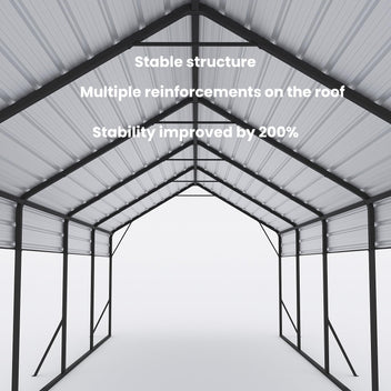 Garvee Heavy Duty Carport 13x26 Oversized Metal Shelter Galvanized Steel Frame & Roof Wind & Snow Resistant Outdoor Garage for Boats SUVs Trucks