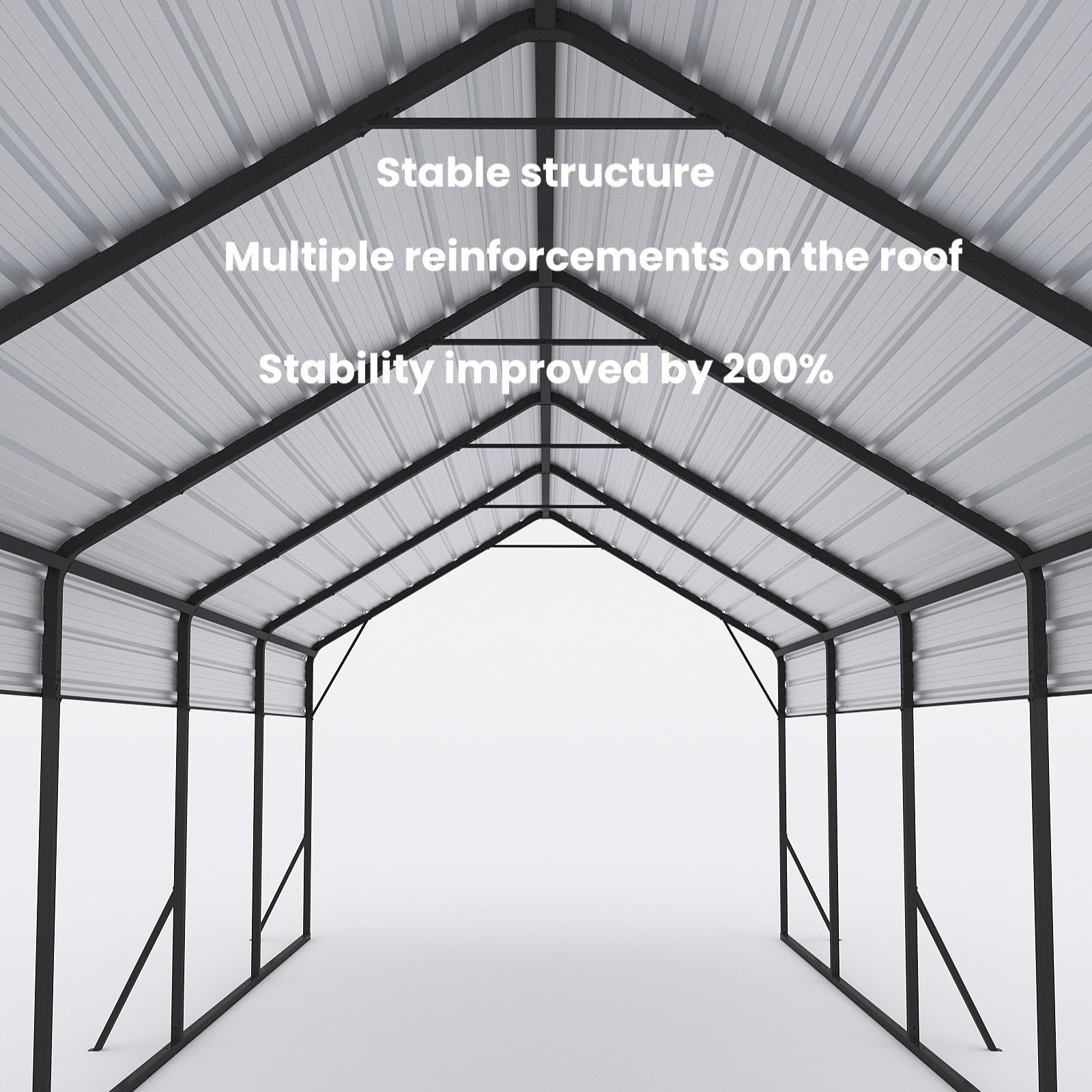 Garvee Heavy Duty Carport 13x26 Oversized Metal Shelter Galvanized Steel Frame & Roof Wind & Snow Resistant Outdoor Garage for Boats SUVs Trucks