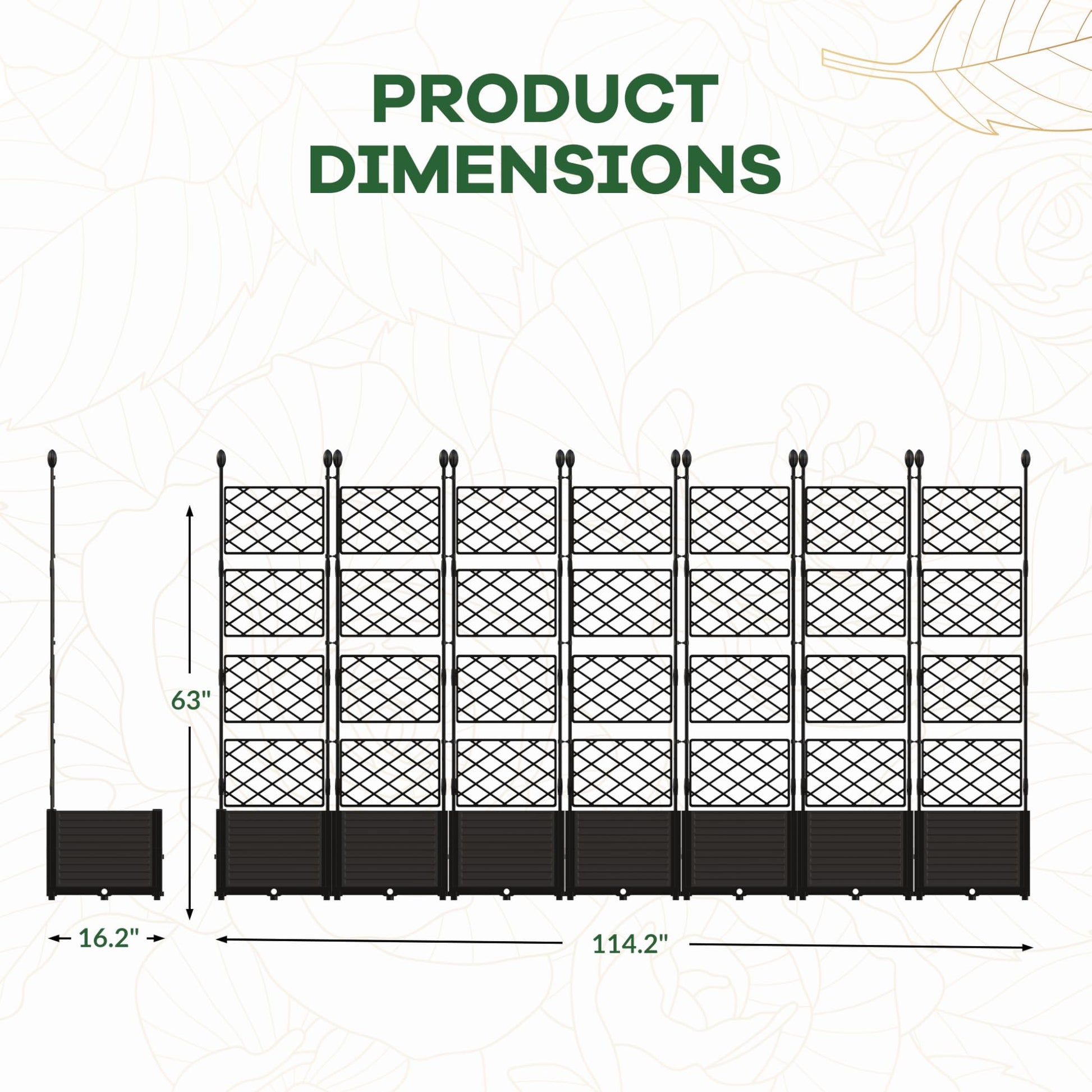 encanto plastic planter box with trellis charlton home Garvee 7Pcs Plastic Plant Box with Metal Trellis for Outdoor Spaces