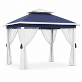 Garvee 11 x 11 ft Pop Up Gazebo Tent with Mosquito Netting, Outdoor Canopy Shelter with Adjustable Height, Water & UV Resistant Patio Gazebo, Easy Setup,  Navy Blue - Navy Blue