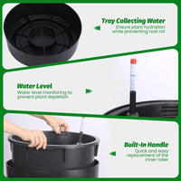 Garvee 22" Tall Round Planter Set of 2, Self Watering Pots for with Water Level Monitor and Built-In Drainage, Large Flower Pot for Patio, Porch, Living Room, or Home Office