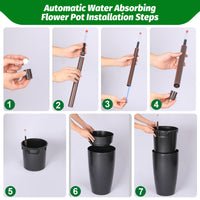 Garvee 22" Tall Round Planter Set of 2, Self Watering Pots for with Water Level Monitor and Built-In Drainage, Large Flower Pot for Patio, Porch, Living Room, or Home Office