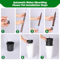 Garvee 22" Tall Round Planter Set of 2, Self Watering Pots for with Water Level Monitor and Built-In Drainage, Large Flower Pot for Patio, Porch, Living Room, or Home Office