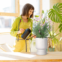 Garvee 14.2" Tall Planters Set of 2, Self Watering Plant Pots with Water Level Monitor and Built-In Drainage, for Patio, Porch, Living Room, or Home Office