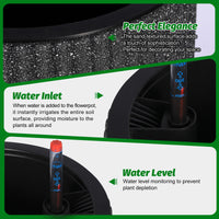 Garvee 14.2" Tall Planters Set of 2, Self Watering Plant Pots with Water Level Monitor and Built-In Drainage, for Patio, Porch, Living Room, or Home Office