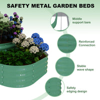 Garvee 3-in-1 Modular Raised Garden Bed Kit - Galvanized Steel Tiered Planter Box for Vegetables, Outdoor Green Planting
