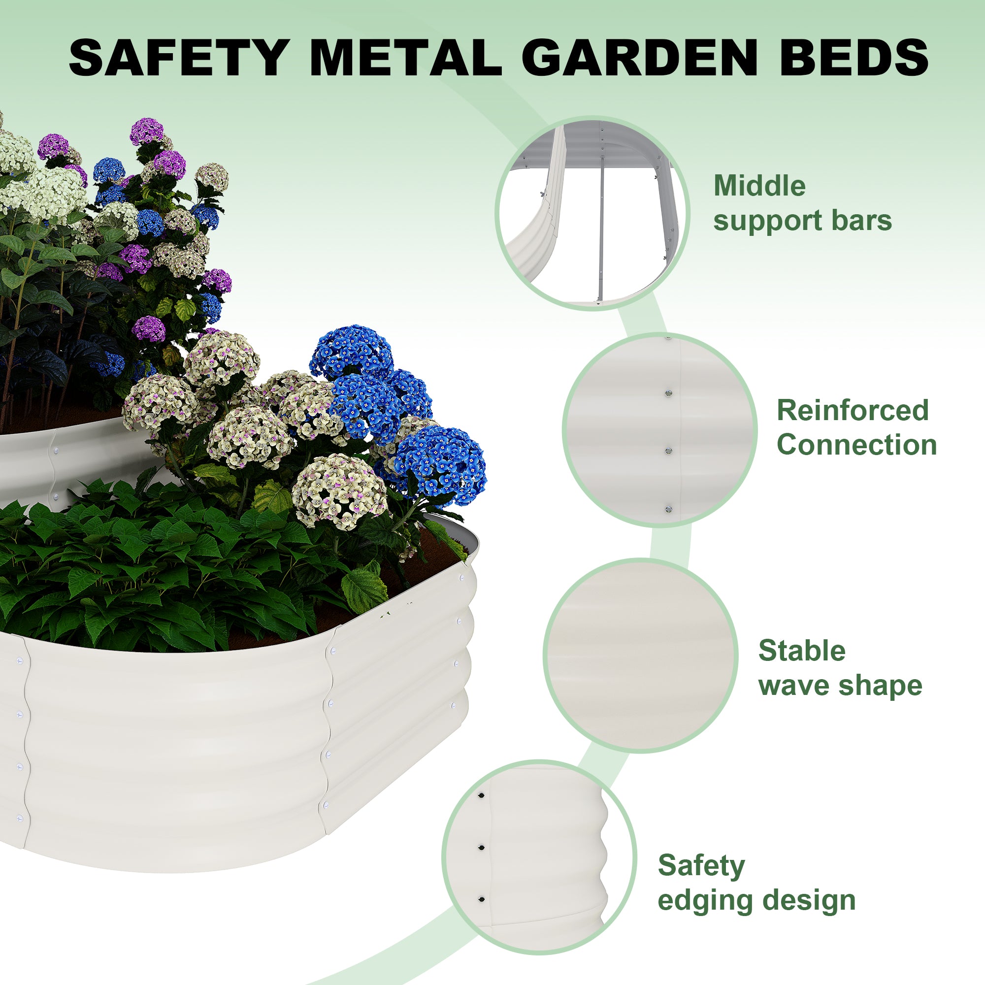 Garvee 3-Tier Galvanized Raised Garden Bed Kit - Modular Planter Box w