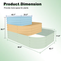 Garvee 3-Tier Galvanized Raised Garden Bed Kit - Modular Planter Box w/Rust-Resistant Steel, Tool-Free Assembly for Vegetables/Herbs, Beige