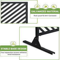 Garvee 70.1" H×35.4" W Metal Privacy Screen, Freestanding Outdoor Privacy Screen with Stable Base for Deck, Porch, Patio, Outdoor and Balcony (Consists of 4 Panels), Black