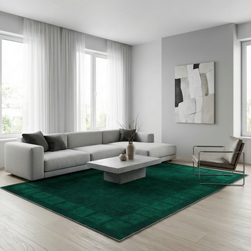 Garvee Large Washable Area Rug 10x13 Modern Bordered Living Room Rug Geometric Bedroom Rug, Non Slip Non Shedding Floor Carpet, Distressed Green Rug, Soft Low Pile Rug for Office