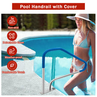 Garvee 54" Pool Handrail for Inground Pools, 304 Stainless Steel Stair Rail with Non-Slip Grip, 375 lb Capacity, Easy Install