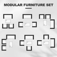 Garvee 4-Piece Rattan Patio Conversation Set with Cushioned Seating & Coffee Table, Black/Cream White