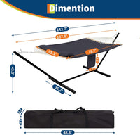 Garvee 2-Person Hammock Set with Collapsible Steel Frame - 450lb Capacity, UV-Resistant, Includes Storage Bag, Dark Gray Concave Design
