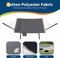 Garvee 2-Person Hammock Set with Collapsible Steel Frame - 450lb Capacity, UV-Resistant, Includes Storage Bag, Dark Gray Concave Design