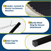 Garvee 2-Person Hammock Set with Collapsible Steel Frame - 450lb Capacity, UV-Resistant, Includes Storage Bag, Dark Gray Concave Design