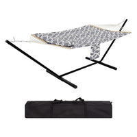 Garvee 2-Person Hammock with Reinforced Steel Frame, 450lb Capacity, Quick-Fold Carry Bag, Cotton Fabric, Portable Lounger for Camping & Beach