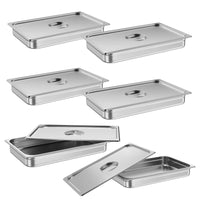 6-Pack Commercial Stainless Steel Full Size, Anti-Jam Table Pans - GARVEE