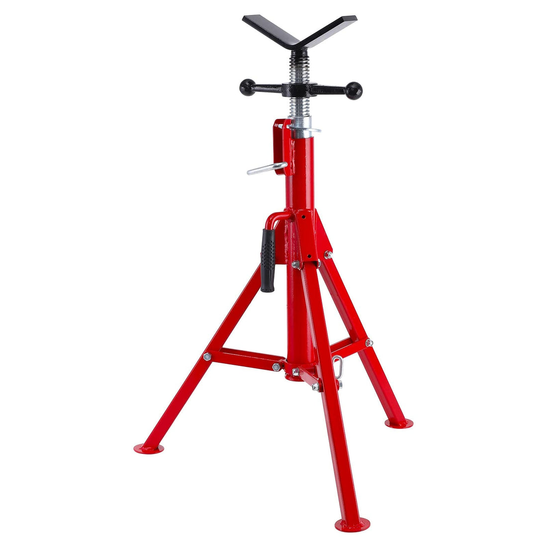 V Head Pipe Jack Stand 28-52 Inch Adjustable Height 1/8"-12" Capacity 2500 lb Load Capacity