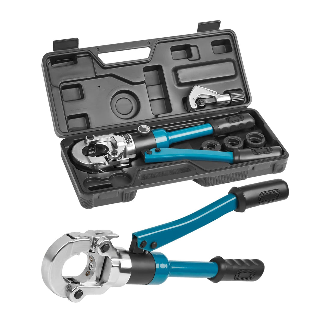 Copper Pipe Crimping Tool Kit with 1/2 Inch 3/4 Inch 1 Inch Jaw Copper Pipe Press Crimpers
