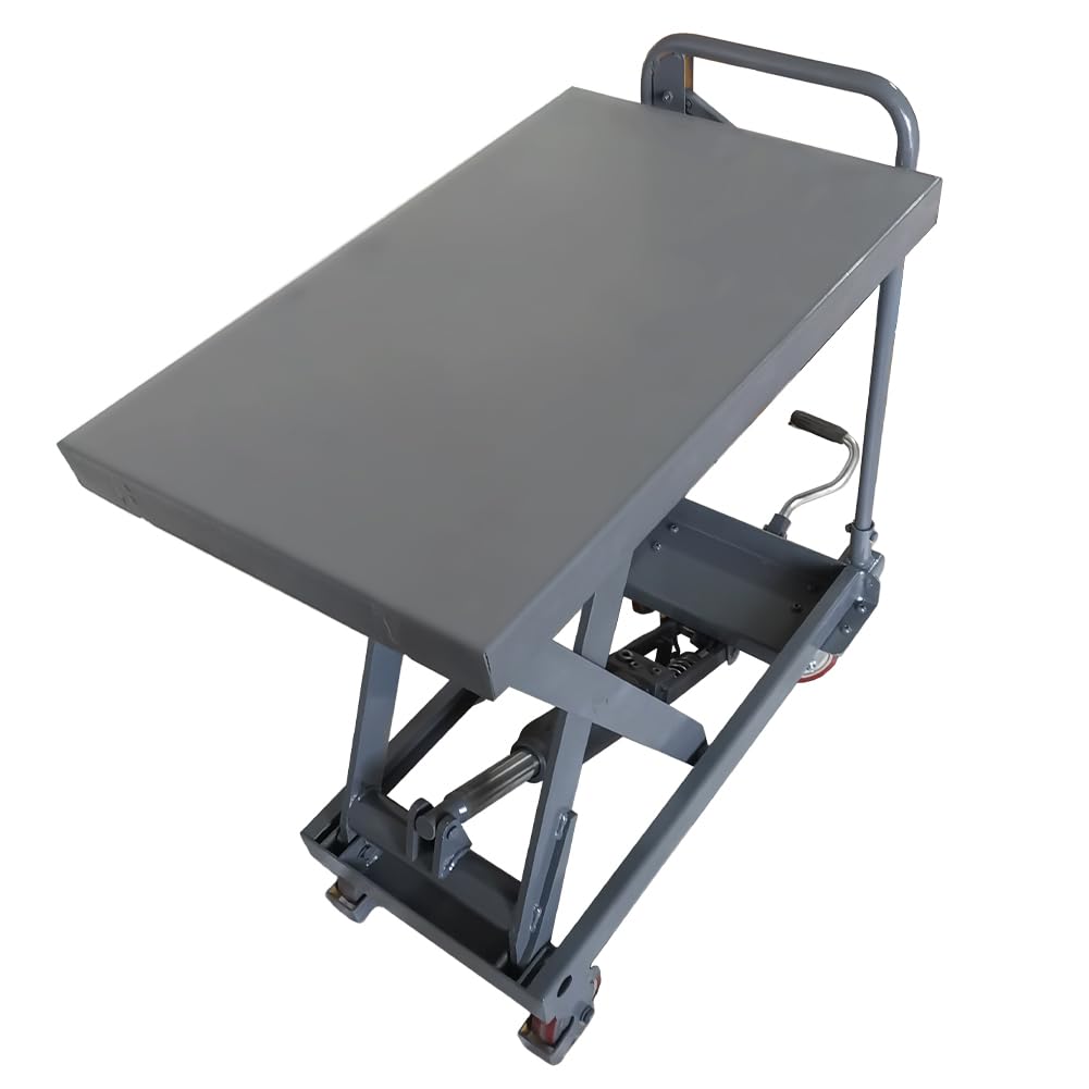 Hydraulic Scissor Cart Lift Table 500LBS Capacity 28.5-Inch Lifting Height Manual Scissor