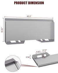 Garvee 1/2 Inch Skid Steer Attachment Plate, Steel Quick Tach Attachment Loader Plate, 12000 LBS Max, Thick Skid Steer Mount Plate Fits Kubota, Bobcat, Tractors
